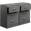 ZahradnyNabytok.org - Sada 2 ks nočných stolíkov Eloise 54x39x28 cm - LED antracit ZahradnyNabytok.org - Sada 2 ks nočných stolíkov Eloise 54x39x28 cm - LED antracit