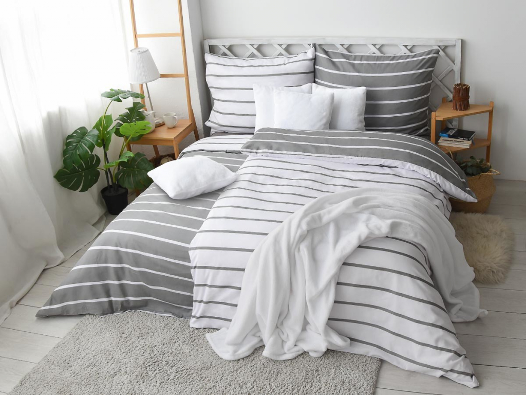 Xpose bavlna obliečky Kamala DUO na dve postele sivé 140x200 70x90