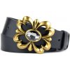 Kožený opasok FLOWER, šírka 4cm, Slovenská výroba - Čierna Kožený opasok FLOWER, šírka 4cm, Slovenská výroba - Čierna