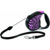Flexi Safari Zebra vodítko M do 20 kg, 5 m lanko - ružové Flexi Safari Zebra vodítko M do 20 kg, 5 m lanko - ružové