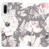 Flipové puzdro na mobil Huawei P30 Lite – MX06S Kvety na sivom pozadí 5903516019427 Flipové puzdro na mobil Huawei P30 Lite – MX06S Kvety na sivom pozadí 5903516019427
