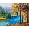 ZUTY Maľovanie podľa čísel RIEKA TEČÚCA V LESE Rámovanie bez rámu a bez vypnutia plátna Rozmer 80 x 100 cm