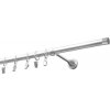 Jednoduchá kovová garniža Matný chróm 200 cm - koncovka Luna Jednoduchá kovová garniža Matný chróm 200 cm - koncovka Luna