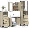 vidaXL 4-dielna súprava kúpeľňových skriniek sonoma kompozitné drevo vidaXL 4-dielna súprava kúpeľňových skriniek sonoma kompozitné drevo