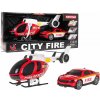 Interaktívna sada hasičských vozidiel, auto a vrtuľník Inlea4Fun CITY FIRE Interaktívna sada hasičských vozidiel, auto a vrtuľník Inlea4Fun CITY FIRE
