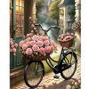 Diamantový obraz Bicykel s ružami Diamantový obraz Bicykel s ružami