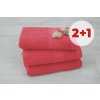 Set 2 uterákov EKONOM červený + uterák ZADARMO Set 2 uterákov EKONOM červený + uterák ZADARMO