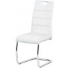 Autronic HC-481 WT jedálenská stoličky ekokoža biela, biele prešitie/nohy kov, chróm