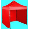 Expodom Párty stan 2x2m oceľový, Červená, 3 bočné plachty