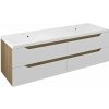 WAVE dvojumývadlová skrinka 149,7x50x47,8cm, biela/dub cuneo WAVE dvojumývadlová skrinka 149,7x50x47,8cm, biela/dub cuneo