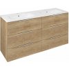 Sapho Sapho, CIRASA umývadlová skrinka s dvojitým umývadlom 141x77x46cm, 3x zásuvka, dub alabama, CR141-2222-31 Sapho Sapho, CIRASA umývadlová skrinka s dvojitým umývadlom 141x77x46cm, 3x zásuvka, dub alabama, CR141-2222-31