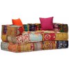 2místný modulární pouf patchwork textil Vícebarevný 244977 2místný modulární pouf patchwork textil Vícebarevný 244977