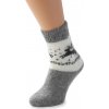 Wooline Hebké vlnené ponožky so sobom sivý lem