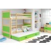 Interbeds Poschodová posteľ Rico 3 trojmiestna borovica 200cm x 90cm zelená Interbeds Poschodová posteľ Rico 3 trojmiestna borovica 200cm x 90cm zelená