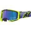 Brýle VISION 8 CORP, ALPINESTARS (žlutá fluo/fialová, zrcadlové modré plexi) 2026 Brýle VISION 8 CORP, ALPINESTARS (žlutá fluo/fialová, zrcadlové modré plexi) 2026