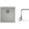 STRONG K-StrongSinks S3 Set drez Hron 430x460mm granit biela + Batéria Stréva chróm STRONG K-StrongSinks S3 Set drez Hron 430x460mm granit biela + Batéria Stréva chróm