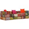 3místný modulární pouf patchwork textil Vícebarevný 244979 3místný modulární pouf patchwork textil Vícebarevný 244979