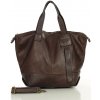 Mazzini Marco Tmavohnedá veľká kožená shopper kabelka A4