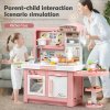 JOKO MEGA Veľká Detská Kuchynka 101cm x100cm s tečúcou vodou, parou, hudbou a svetlom + Indukčná doska na batérie, ružová JOKO MEGA Veľká Detská Kuchynka 101cm x100cm s tečúcou vodou, parou, hudbou a svetlom + Indukčná doska na batérie, ružová
