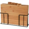 Excellent Houseware Sada 4 ks bambusových dosiek na krájanie v stojane TIMBER hnedá Excellent Houseware Sada 4 ks bambusových dosiek na krájanie v stojane TIMBER hnedá