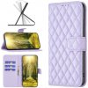 Peňaženkové kožené puzdro Diamond Lattice na Oppo Reno 7 5G - Fialová Peňaženkové kožené puzdro Diamond Lattice na Oppo Reno 7 5G - Fialová