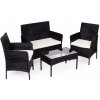 Súprava záhradného nábytku z umelého ratanu eHokery Magnólia čierna, 4-dielna Súprava záhradného nábytku z umelého ratanu eHokery Magnólia čierna, 4-dielna