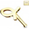 Šperky eshop - Rovný piercing do nosa v žltom zlate 585 - obrys rybky S1GG223.05 Šperky eshop - Rovný piercing do nosa v žltom zlate 585 - obrys rybky S1GG223.05