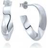 MINET Moderné strieborné náušnice krútené krúžky MINET Moderné strieborné náušnice krútené krúžky
