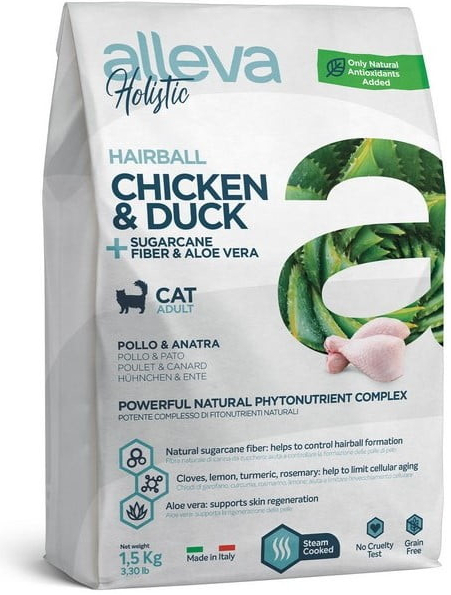 Alleva HOLISTIC cat hairball chicken & duck fiber & aloe 10 kg