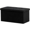 AUTRONIC Taburet s úložným priestorom, čierna menčestrová látka 37 × 77 × 38 cm AUTRONIC Taburet s úložným priestorom, čierna menčestrová látka 37 × 77 × 38 cm