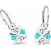 Cutie Jewellery Detské náušnice z bieleho zlata C2153-10-X-2 svetlo zelená Cutie Jewellery Detské náušnice z bieleho zlata C2153-10-X-2 svetlo zelená