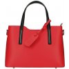 Mondo Italia Kožená kabelka do ruky 1364 červená+čierna Made in Italy Červená Mondo Italia Kožená kabelka do ruky 1364 červená+čierna Made in Italy Červená