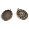 Lôžko ovál, lebka, 34 x 23 mm, starobronz Lôžko ovál, lebka, 34 x 23 mm, starobronz