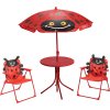 Záhradný nábytok detský stôl, 2 stoličky + slnečník s motívom berušky Záhradný nábytok detský stôl, 2 stoličky + slnečník s motívom berušky