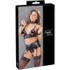 Cottelli Bondage - erotická súprava spodného prádla - čipkovaná, lesklá, 4 diely Cottelli Bondage - erotická súprava spodného prádla - čipkovaná, lesklá, 4 diely