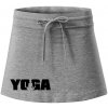 Yoga nápis športová sukne two in one tmavosivý melír