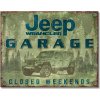 Plechová ceduľa Jeep Wrangler Garage 32 cm x 40 cm Plechová ceduľa Jeep Wrangler Garage 32 cm x 40 cm