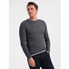 Ombre Men's cotton sweater with round neckline šedá Ombre Men's cotton sweater with round neckline šedá