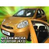 Deflektory okien NISSAN MICRA K 13, 5d 11/2010-2017r.(+Zadné) Deflektory okien NISSAN MICRA K 13, 5d 11/2010-2017r.(+Zadné)