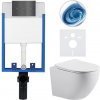 CERANO - Kompletný podomietkový WC set Lite/Cesso - biela lesklá - WC tlačidlo Line - tmavo šedá - na zamurovanie - 49x36 cm CERANO - Kompletný podomietkový WC set Lite/Cesso - biela lesklá - WC tlačidlo Line - tmavo šedá - na zamurovanie - 49x36 cm