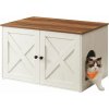 Skriňa na mačací záchod s dvierkami, bielo-hnedá, 80x53x50 Skriňa na mačací záchod s dvierkami, bielo-hnedá, 80x53x50