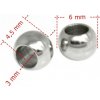 Korálky 6mm z nerezové oceli 316 - 3mm / Nerez SL / 100Ks Korálky 6mm z nerezové oceli 316 - 3mm / Nerez SL / 100Ks
