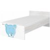 Detská posteľ Max Modrý Medvídek 160x80 cm - BIELA - 1x krátka + 1x dlhá zábrana so zásuvkou Detská posteľ Max Modrý Medvídek 160x80 cm - BIELA - 1x krátka + 1x dlhá zábrana so zásuvkou