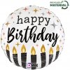Fóliový balón Happy Birthday tortové sviečky 45cm Fóliový balón Happy Birthday tortové sviečky 45cm