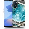 Picasee silikónový čierny obal pre OPPO A16 - Blue geometry Picasee silikónový čierny obal pre OPPO A16 - Blue geometry