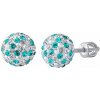 Silvego Strieborné náušnice kôstky Odette guličky 8 mm so Swarovski® Crystals tyrkysová na skrutku SILVEGOB36120BDT08 Silvego Strieborné náušnice kôstky Odette guličky 8 mm so Swarovski® Crystals tyrkysová na skrutku SILVEGOB36120BDT08