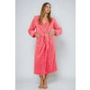 Župan Diana ružový dlhý s kapucňou 5XL Župan Diana ružový dlhý s kapucňou 5XL