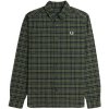 Fred Perry Košele s dlhým rukávom Fp Tartan Oxford Shirt Zelená Fred Perry Košele s dlhým rukávom Fp Tartan Oxford Shirt Zelená