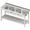 Stůl s tříkomorovým dřezem a policí 1700x600x850 mm | STALGAST, 981136170 inox Stůl s tříkomorovým dřezem a policí 1700x600x850 mm | STALGAST, 981136170 inox