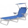 Zahradní lehátko se stříškou ocel modré Modrá 42931 Zahradní lehátko se stříškou ocel modré Modrá 42931